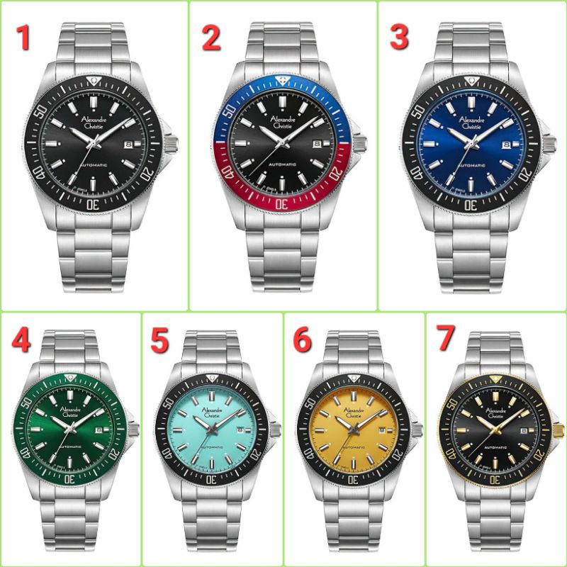✓ORIGINAL GARANSI RESMI 1 TAHUN JAM TANGAN PRIA ALEXANDRE CHRISTIE AUTOMATIC COWOK RANTAI STAINLESS 
