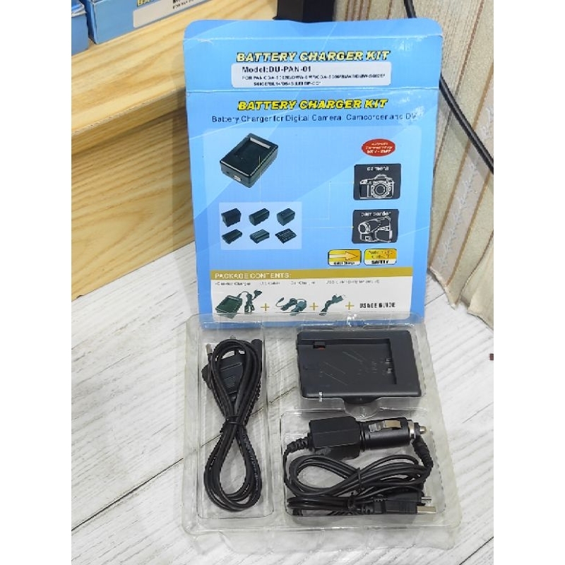 Charger kit PAN-01 buat baterai panasonic CGA-S002E/CGA-S006/DMW-BM7/BMA7/DMW-S602E/S603E/BL14/D54s/