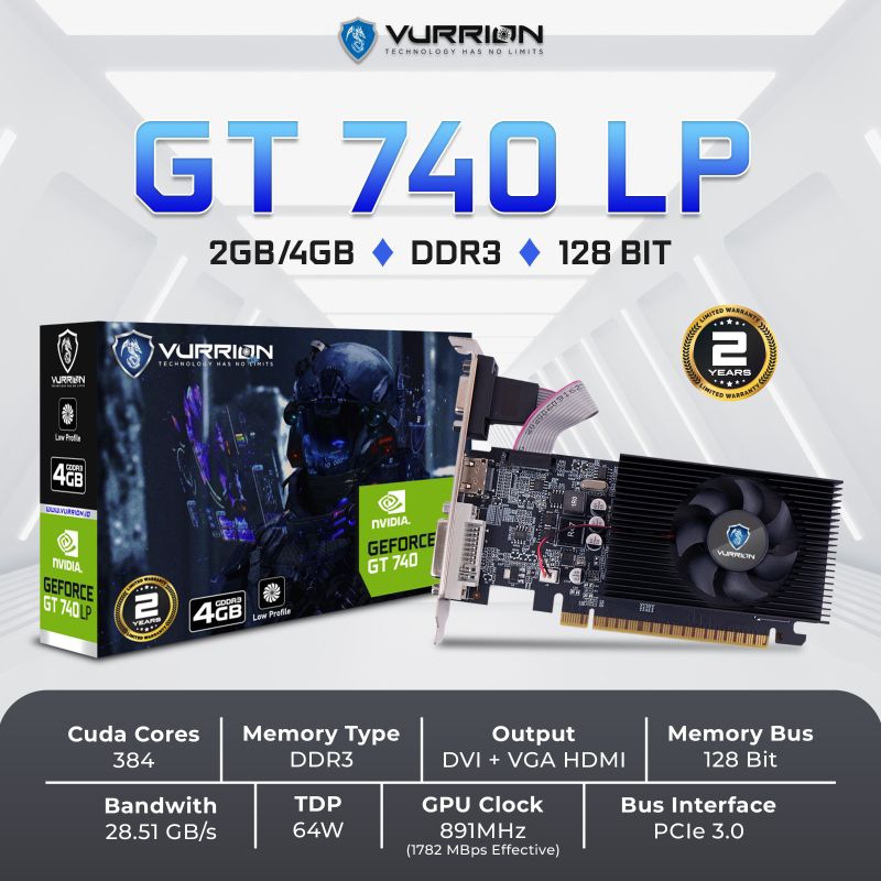 VGA NVIDIA VURRION GT 740 2GB / 4GB DDR3 128BIT