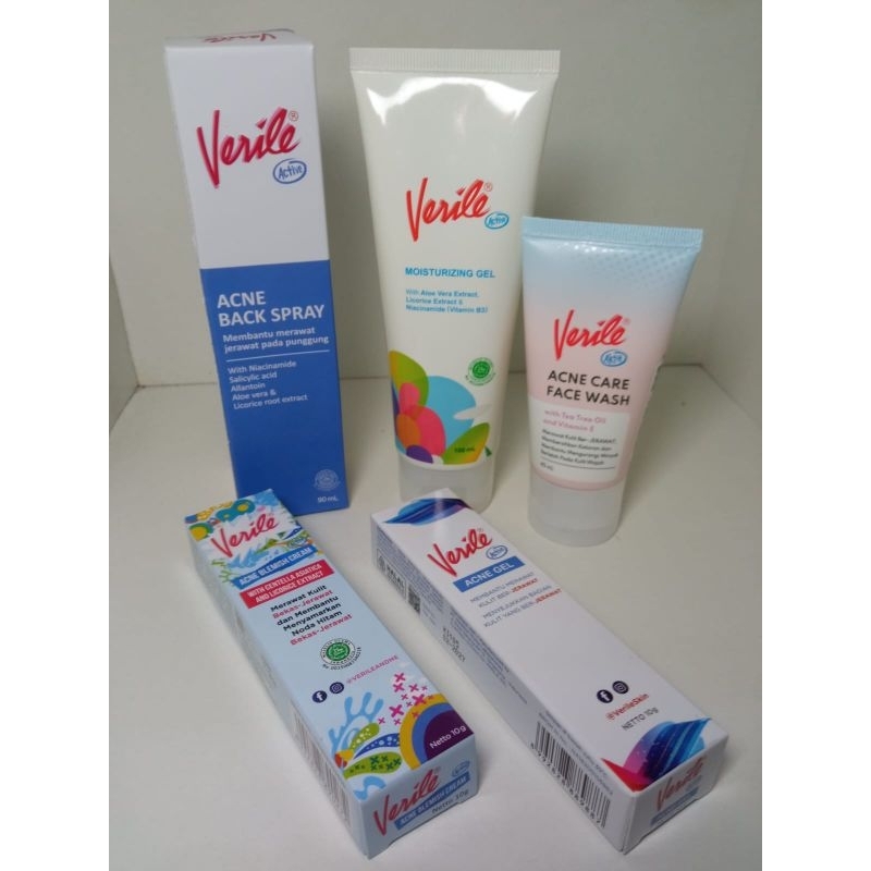 Verile Back spray |Verile facewash |Verile acne gel