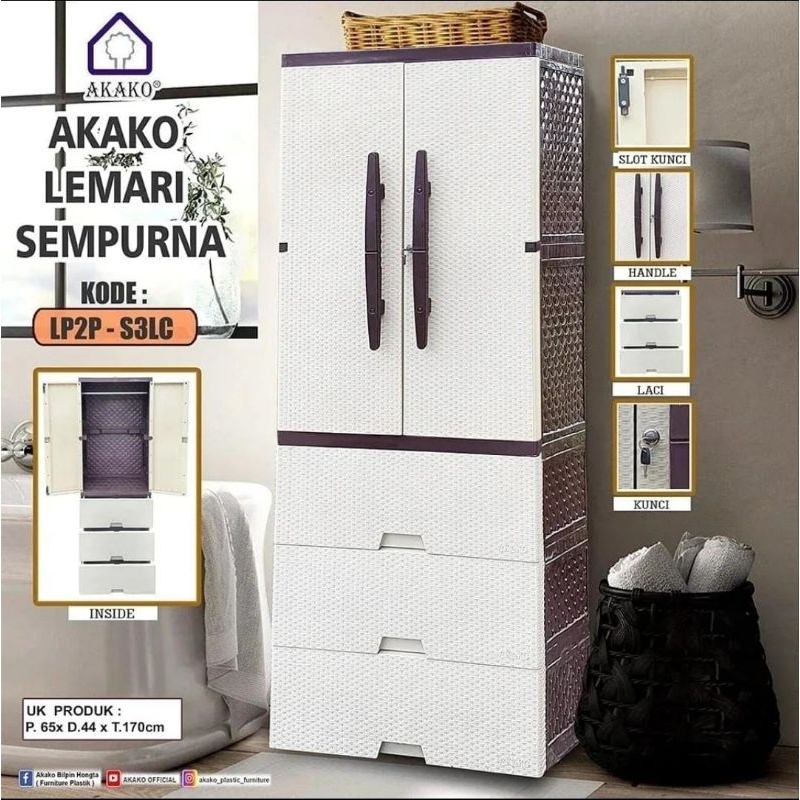 Akako Lemari Sempurna 2 Pintu Jumbo