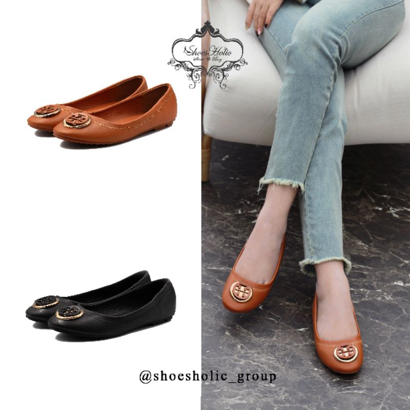 Sepatu Flatshoes Kulit Wanita Import T888-1 [2 warna]