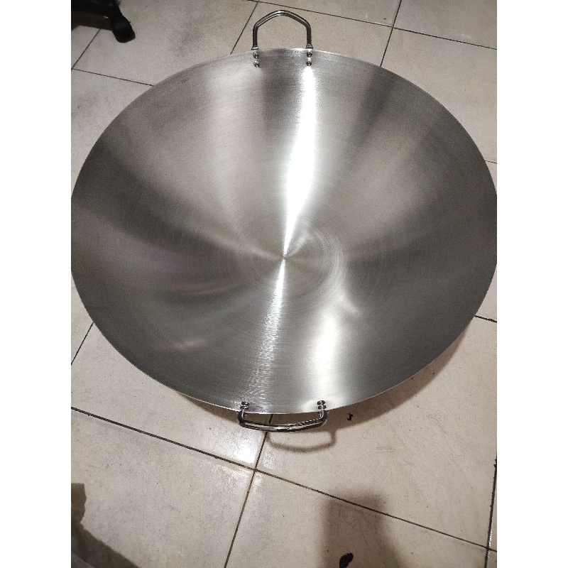 wajan besar/wok stanless putih/penggorengan 80cm