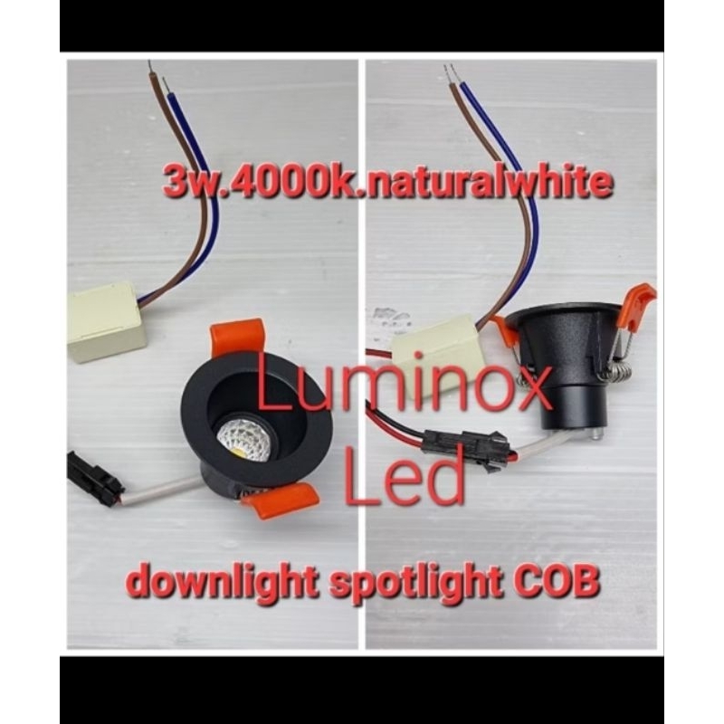 downlight lemari partisi 3watt 3w 4000k / spotlight ceiling cob 3 watt 3 w natural white inbow 220v