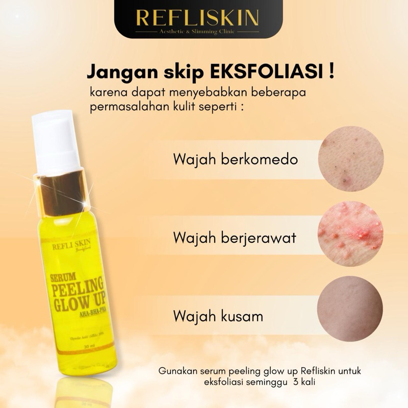 REFLISKIN X LGLOW PEELING GLOW  PEELING WHITE / AHA BODY PEELING KLINIK / PEELING SERUM /AHA BODY SE