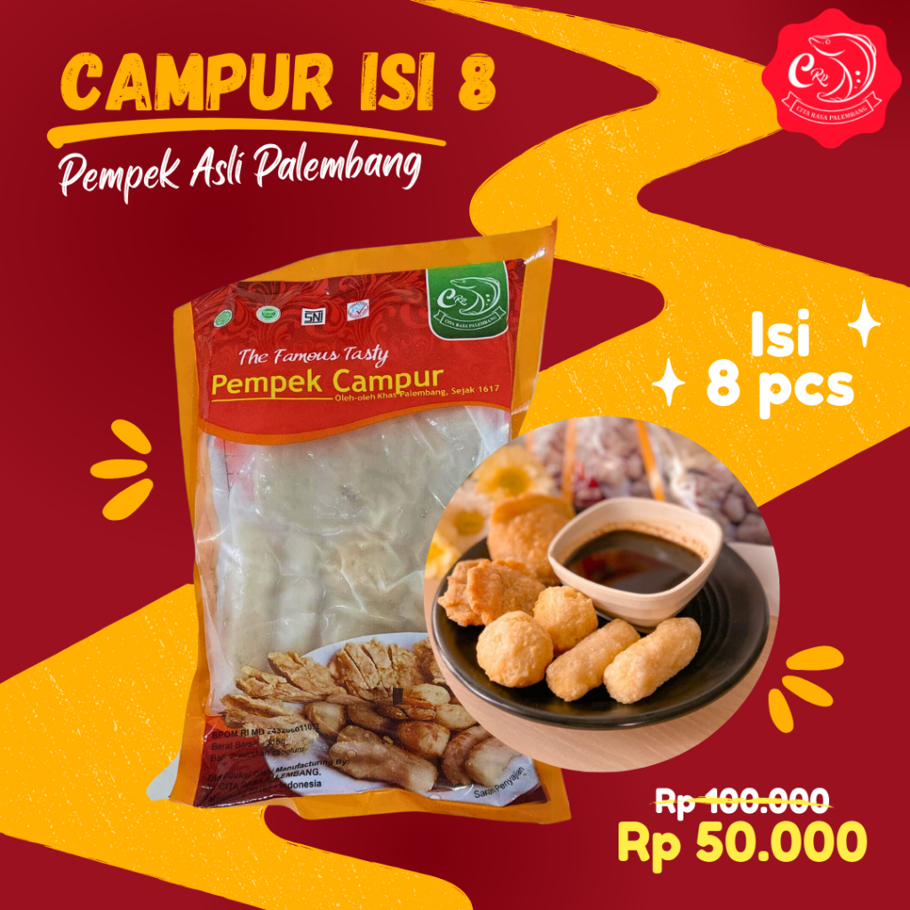 

Pempek CRP - Pempek Campur Asli Palembang - Pempek Frozen Food (Pax A Isi 8)