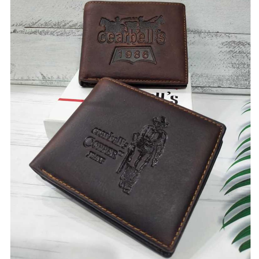 Dompet pria kulit sapi uang dan kartu carbells