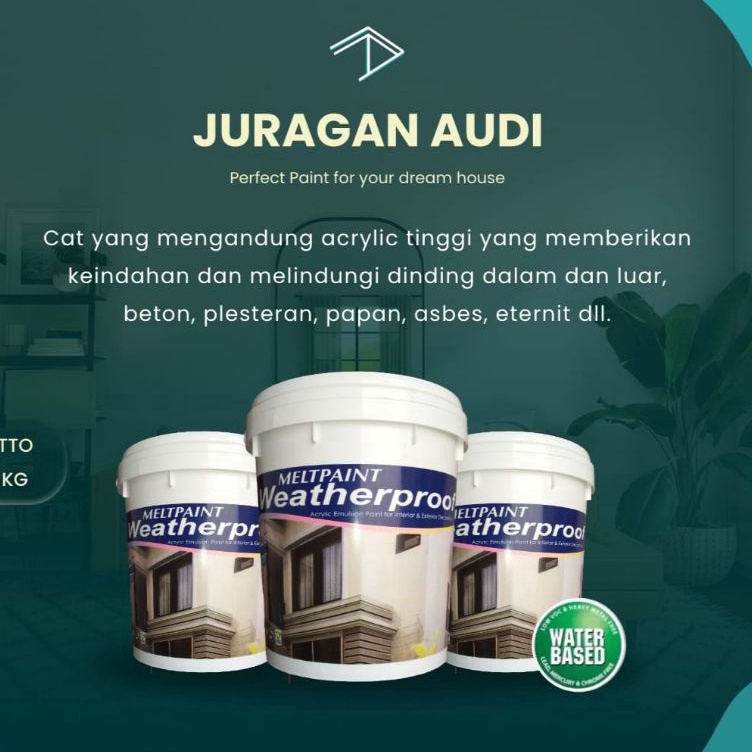 Cat Tembok Meltpaint Weatherproof 1Pail 2kg original Not Paint Nippon Dulux Qluc Puffin Jotun KODE D