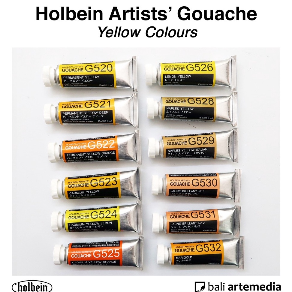 

KODE F85P Holbein Artists YELLOW Gouache Paint 15ml