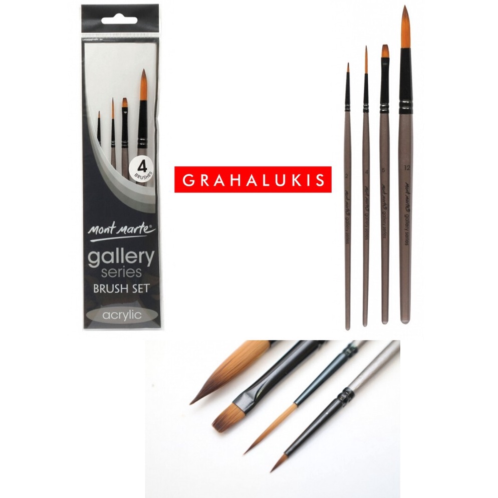 

KODE O78V Kuas Cat Akrilik Gallery Series Brush Set Acrylic 4 pcs BMHS9 Acrylic Brush
