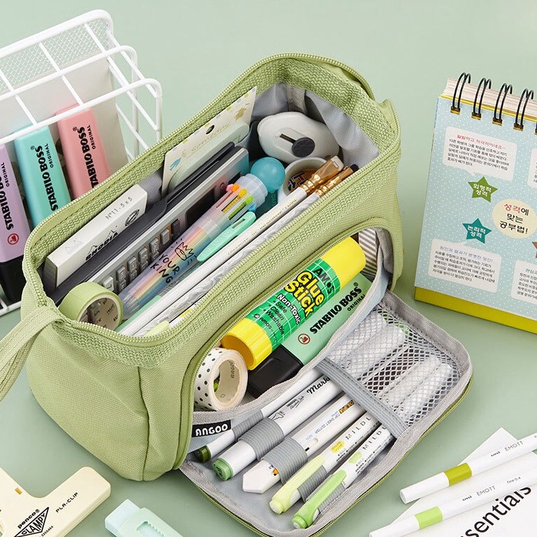 

KODE W84K Super Large Capacity Pencil Case Kawaii Korean Pencil Cases Aesthetic Stationery Office Desk Storage Bag for Girls School Supplies