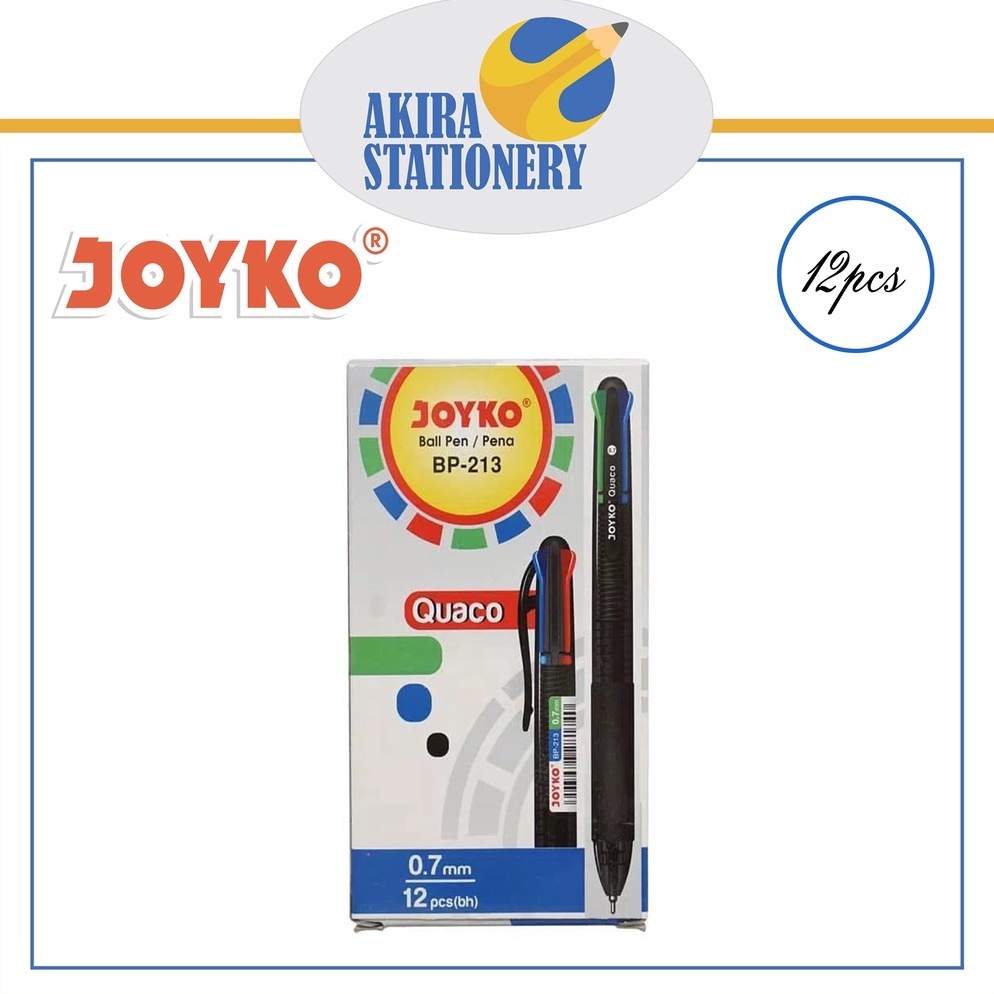 

KODE Y48Q PULPEN PEN PENA JOYKO QUACO BP 213 4 WARNA 7mm 12 PCS