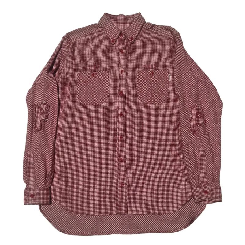 Kemeja flannel pink house button up