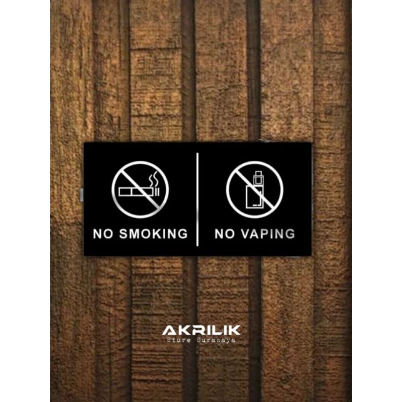 Akrilik papan tulisan tempel No smoking No vaping, akrilik display
