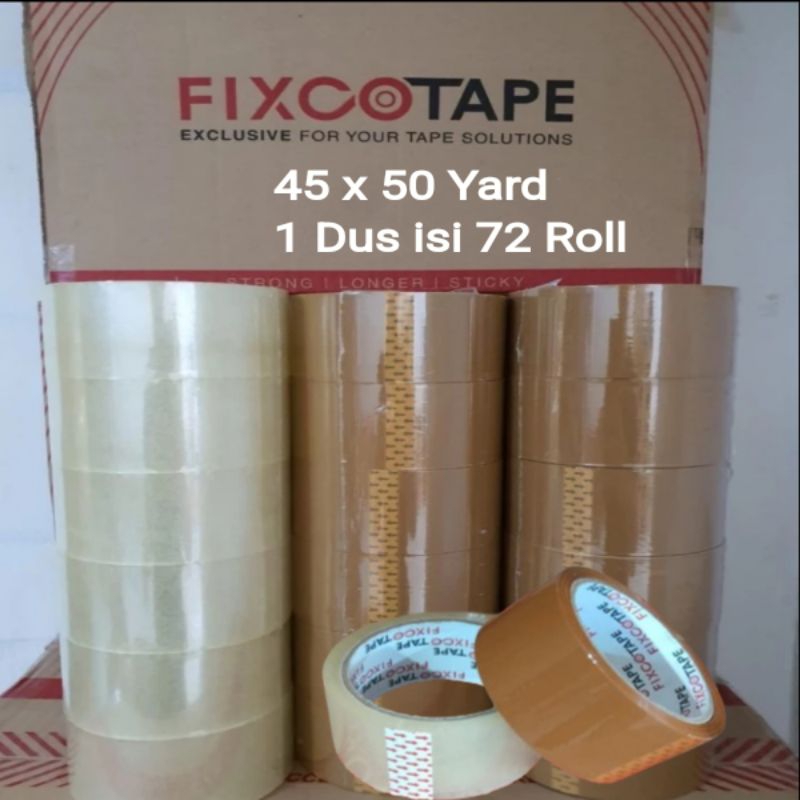 

Promo Lakban Coklat & Bening Fixcotape 45 × 50 Yard Murni ( 1 Dus isi 72 Pcs )