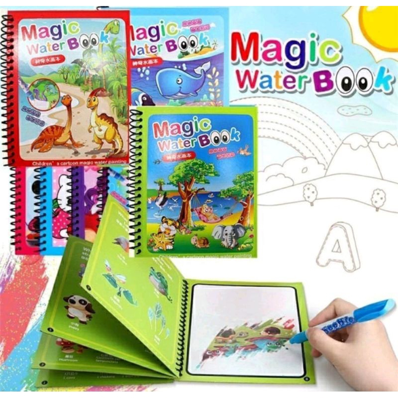 

[ZEN] Buku Magic Water Book/Buku Gambar Edukasi Anak FREE PEN Murah