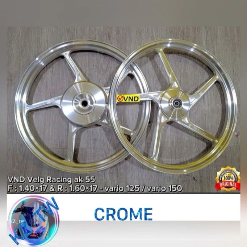 VND VELG AK 55 RING ( 17 ) AK55 VARIO 110 / VARIO 125 /150 /160 CBS / BEAT /SCOOPY /GENIO.