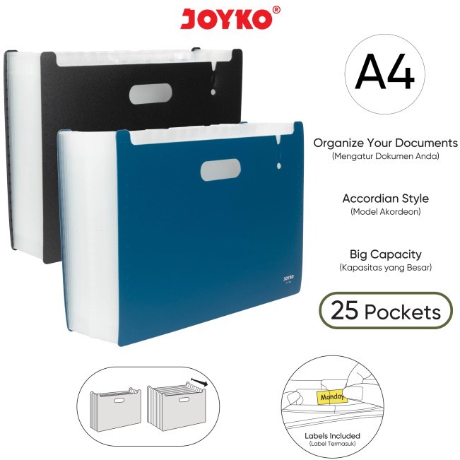 

Expanding File Map Organizer Joyko EF7A4 25Pockets