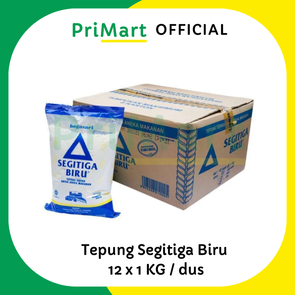 

Tepung teru Bogasari Segita Biru 1kg x12 / 500g x20 / Lencana Merah 1kg x12 dus karton