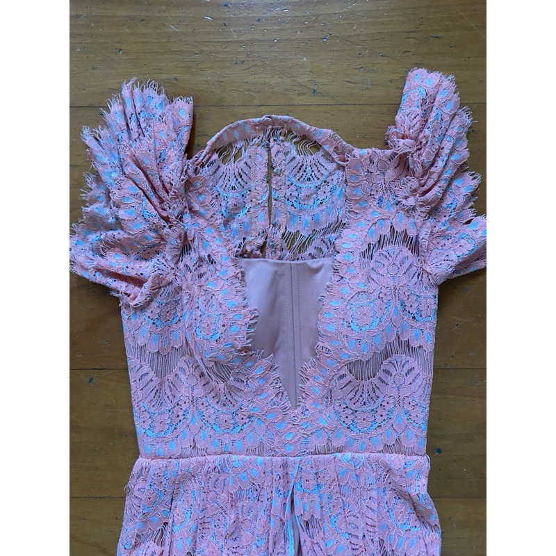 lace dress / wedding dress (preloved) brukat tile satin dress