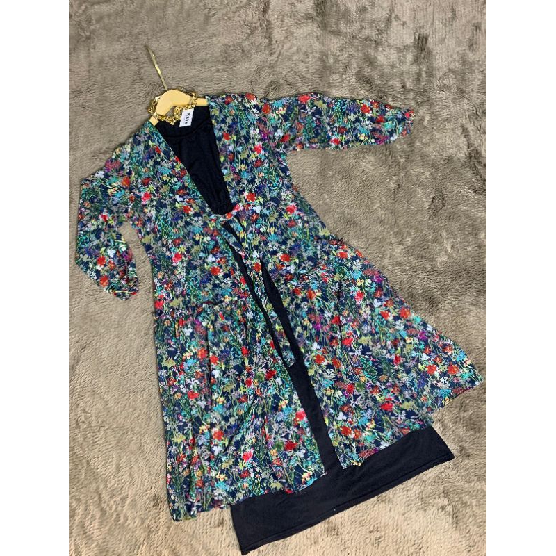 Outer kardigan motif bahan sifon ceruty premium banyak warna