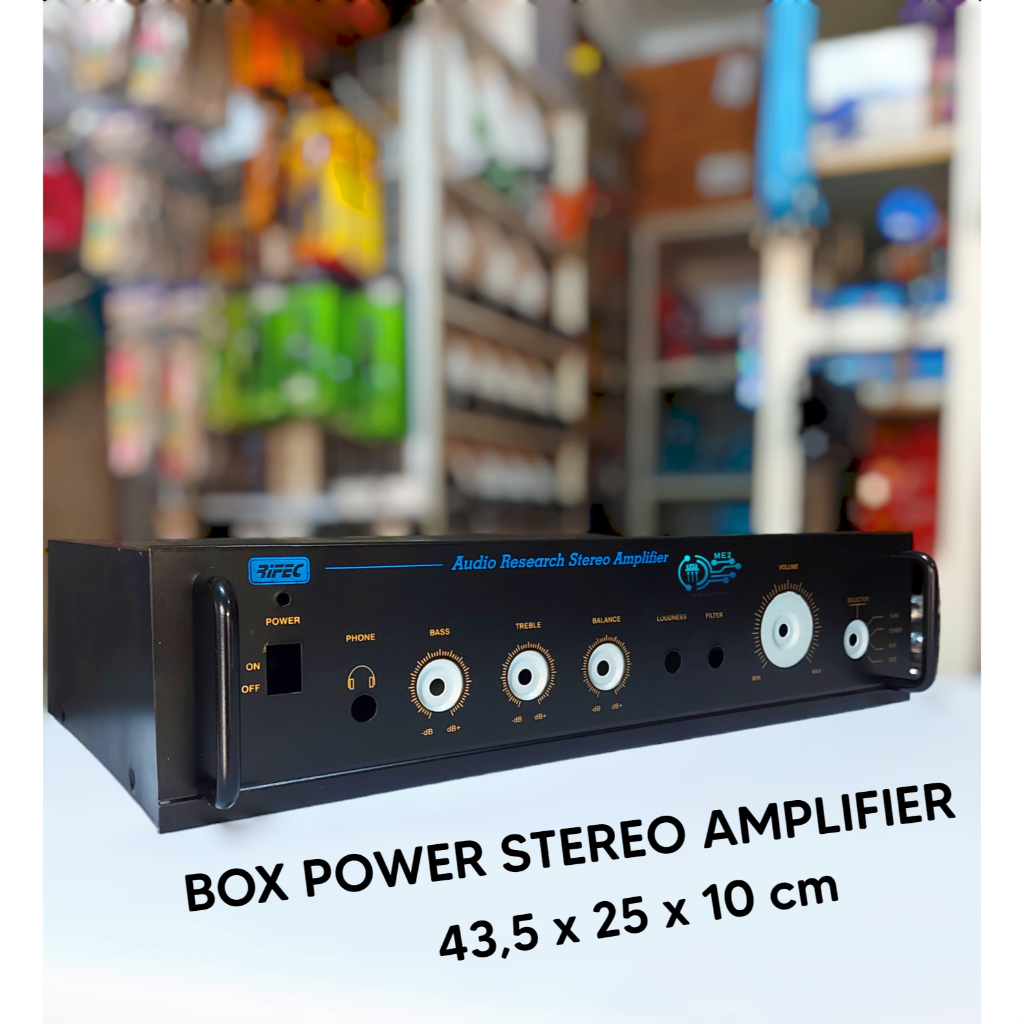Box Power Stereo Amplifier RIFEC besi Hitam 43,5x25x10 cm Tampa Lubang mp3 Sound system miniatur