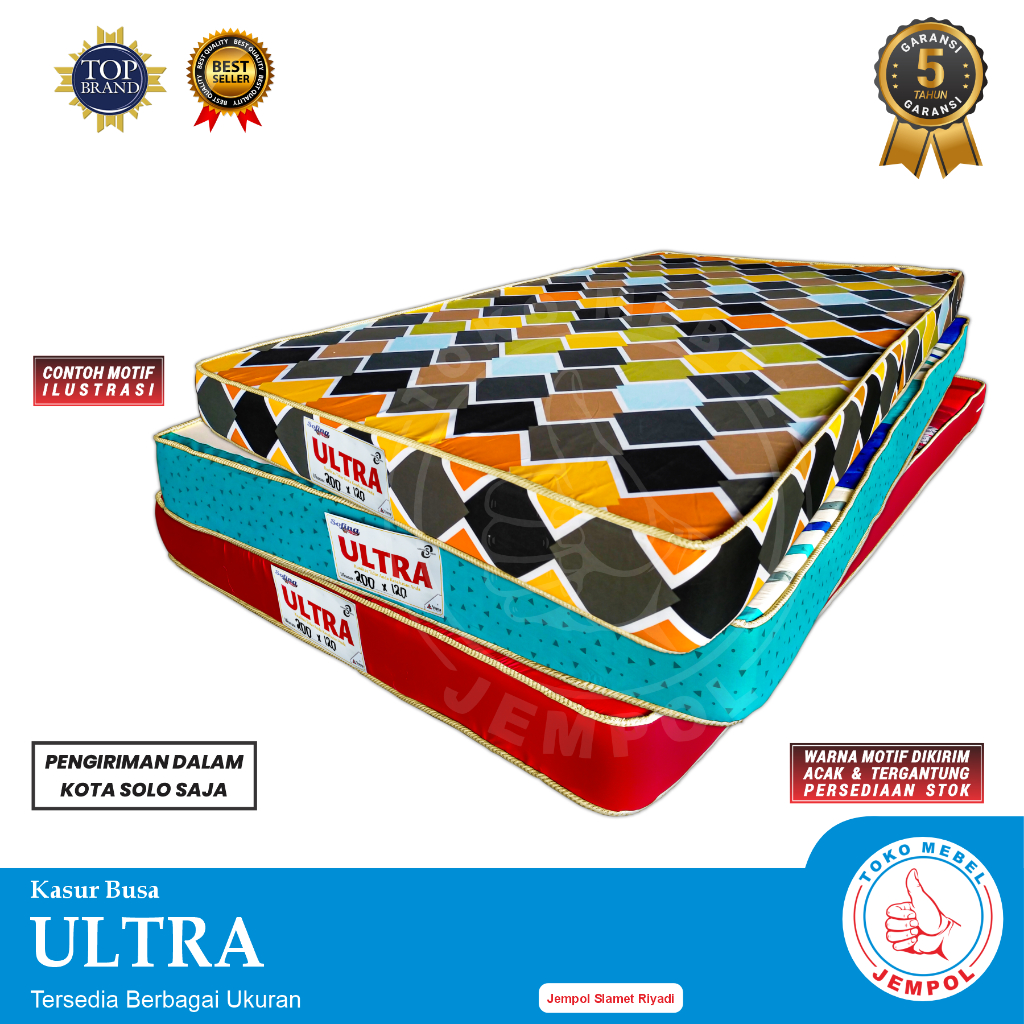 Busa Ultra Tebal 14cm Kasur Busa Kain Katun Bergaransi busa 5 tahun