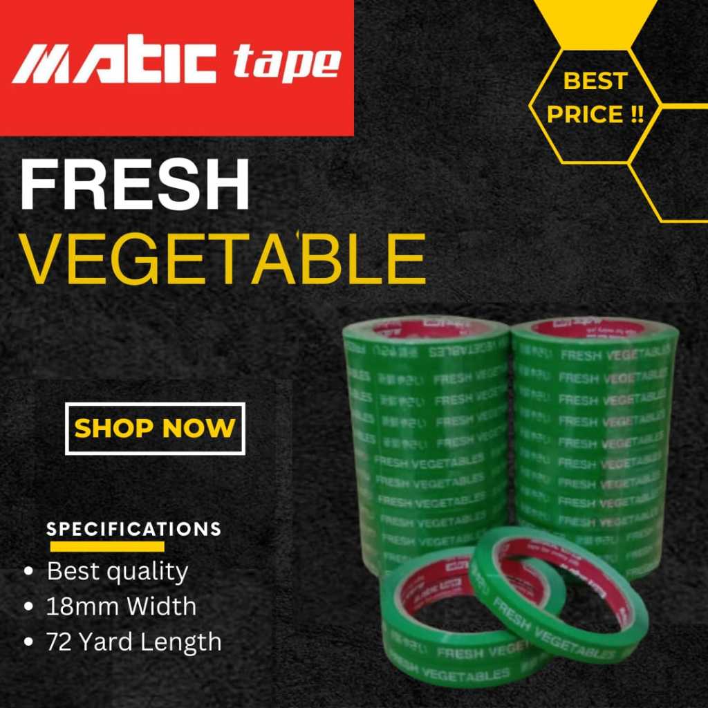 

MATIC tape Fresh Vegetable Khusus untuk produk segar Tersedia 18mm X 72Y Best Seller