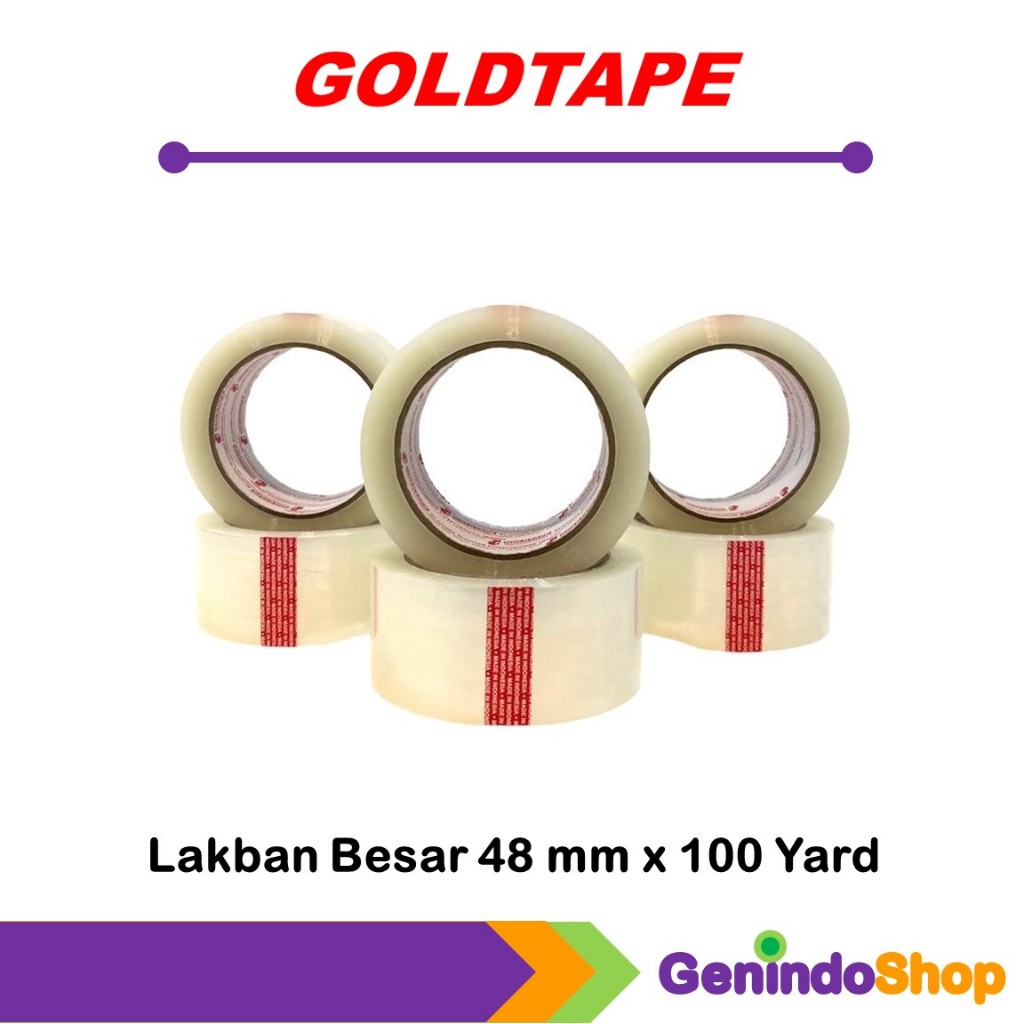 

Lakban Besar Goldtape 48 mm x 100 Yard Core Merah