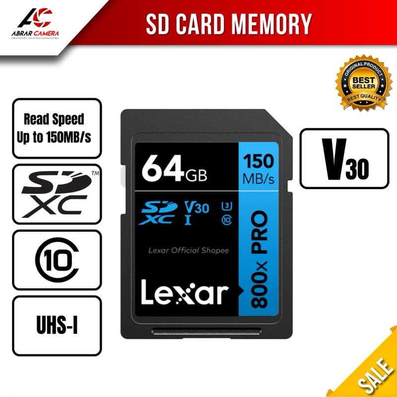Memory Card Lexar 64Gb 95mbps Class 10 Blue Series / Kartu Memori Kamera Dslr Mirrorless Canon Nikon