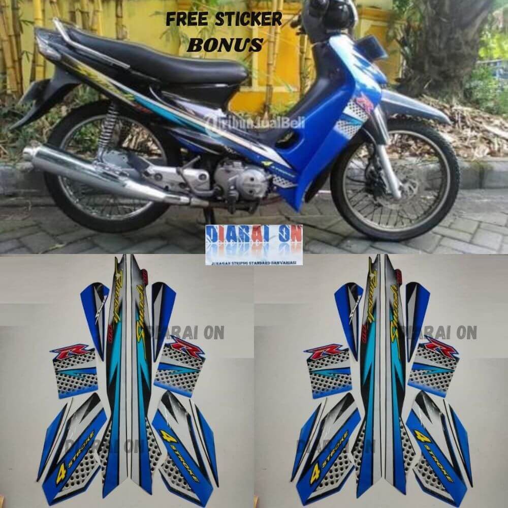 Striping Stiker Suzuki Smash 110 r 2007 - Smash 110r Biru Murah