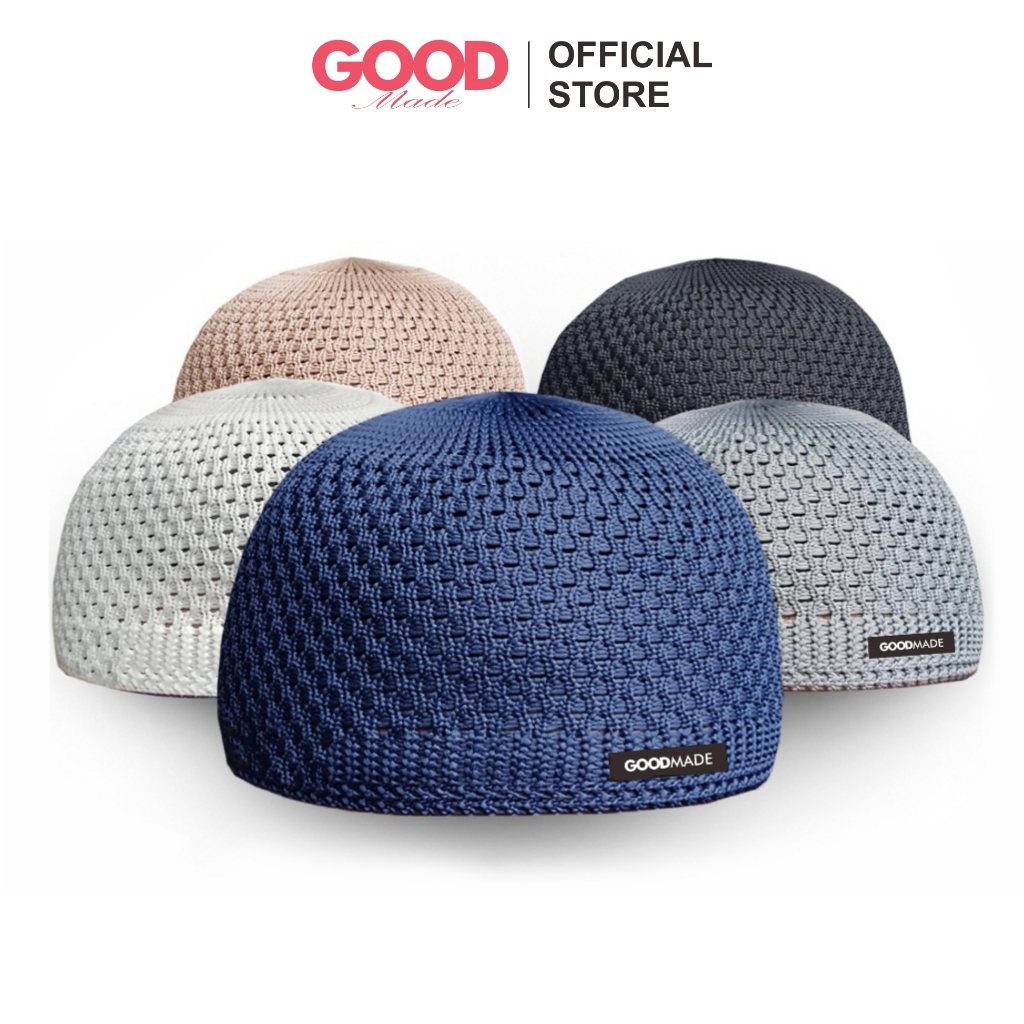 GOOD MADE - Peci Rajut Dewasa Premium Warna Putih Hitam Polos | COD