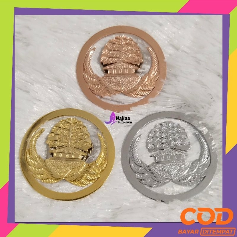 Pin KORPRI Bulat High Quality Lapis Emas Magnet Grade A