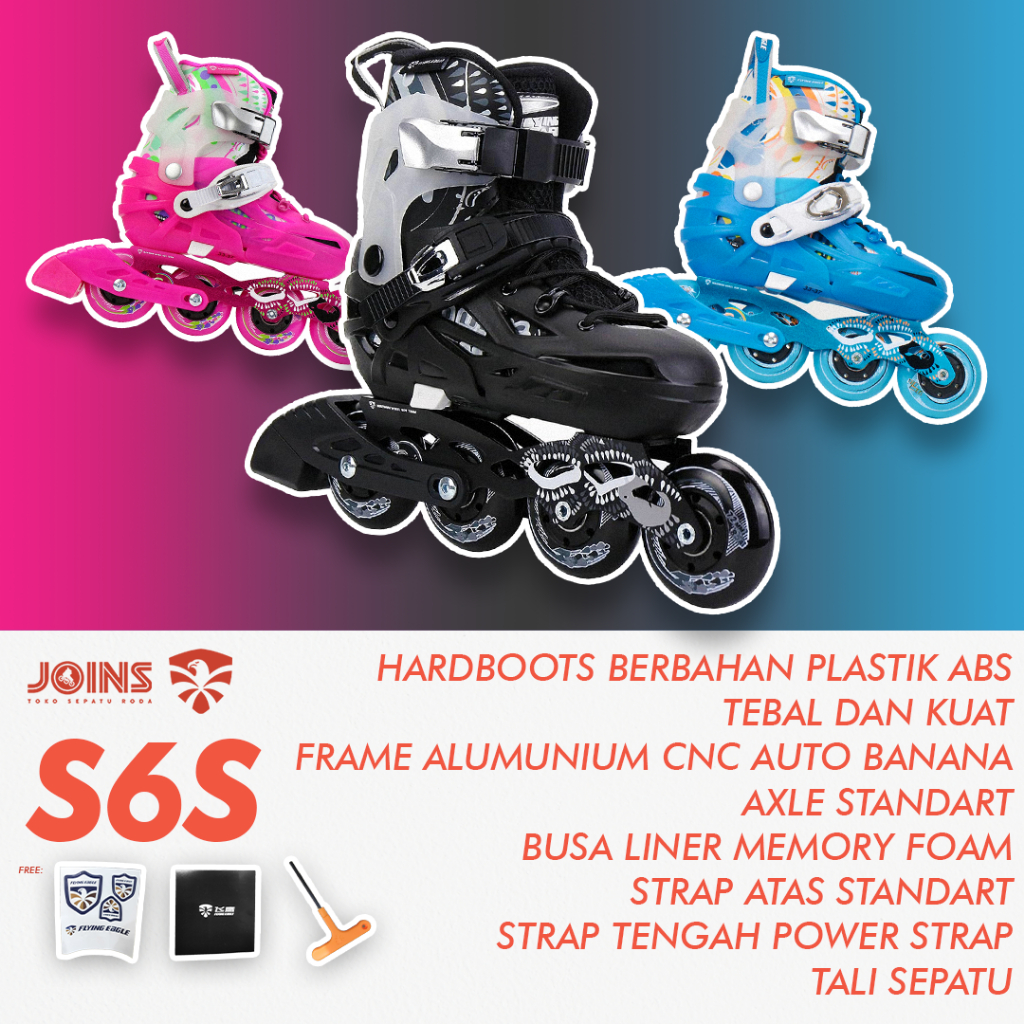 Sepatu Roda Anak Inline Skate Pemula Flying Eagle S6S