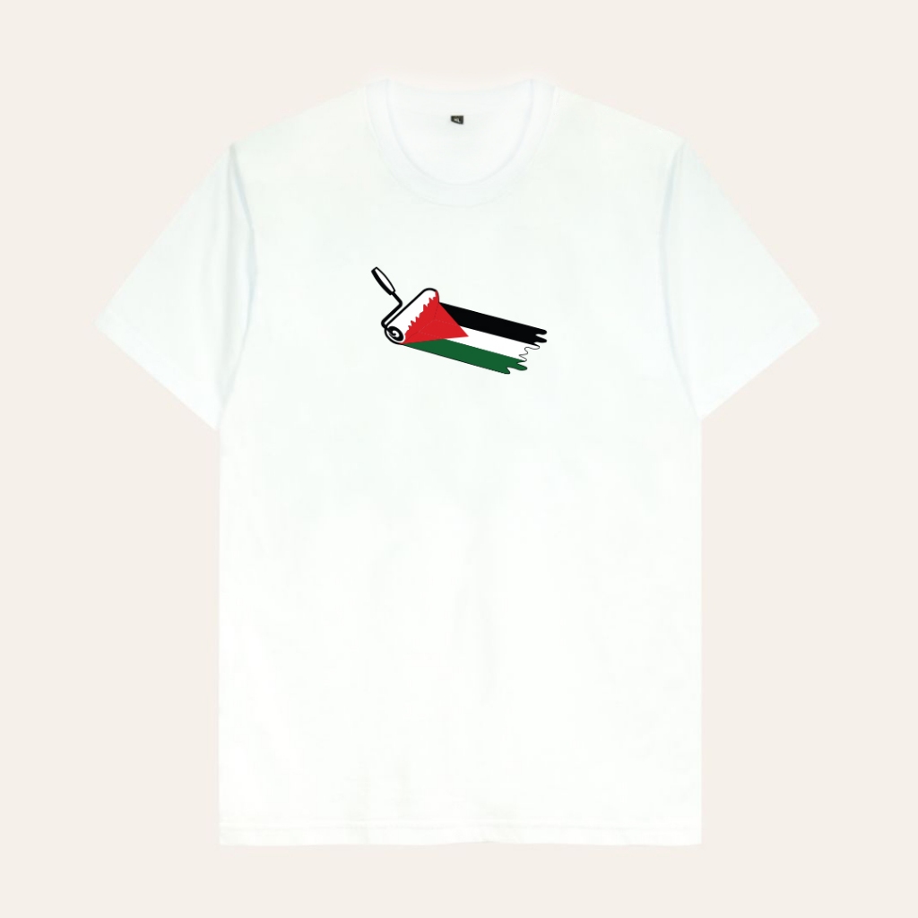 Bekim Kaos Palestina Roller Putih | Kaos Dakwah