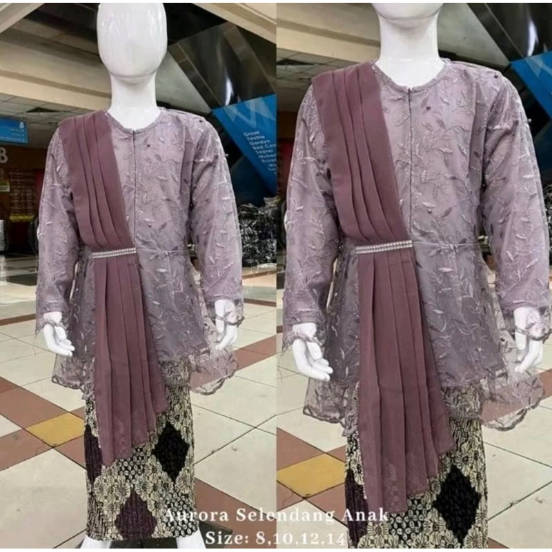Stelan Dan Atasan Kebaya Anak Wisuda Kebaya Slendang Rok plisket