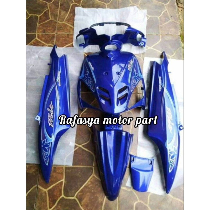 Cover Full Body Yamaha Mio Sporty/Full Set Body Halus Mio Sporty Warna Biru Plus Striping/Body Mio