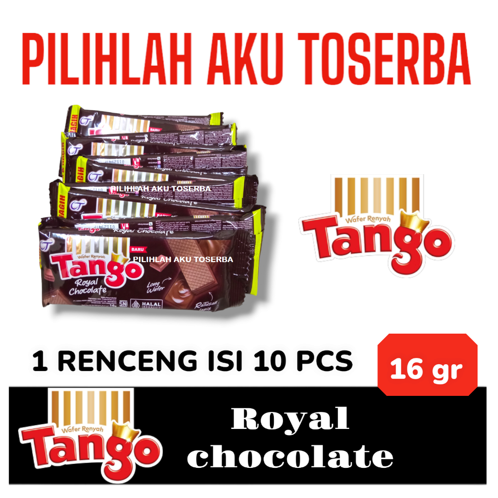 

Tango Wafer ROYAL CHOCOLATE RENCENG - (HARGA 1 RENCENG ISI 10 SACHET)