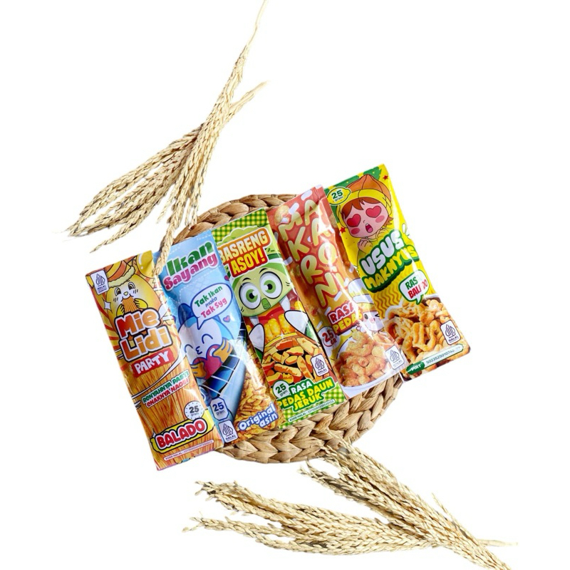 

Paket Hemat Cemilan Murah 5 Pcs Kemasan 25Gr
