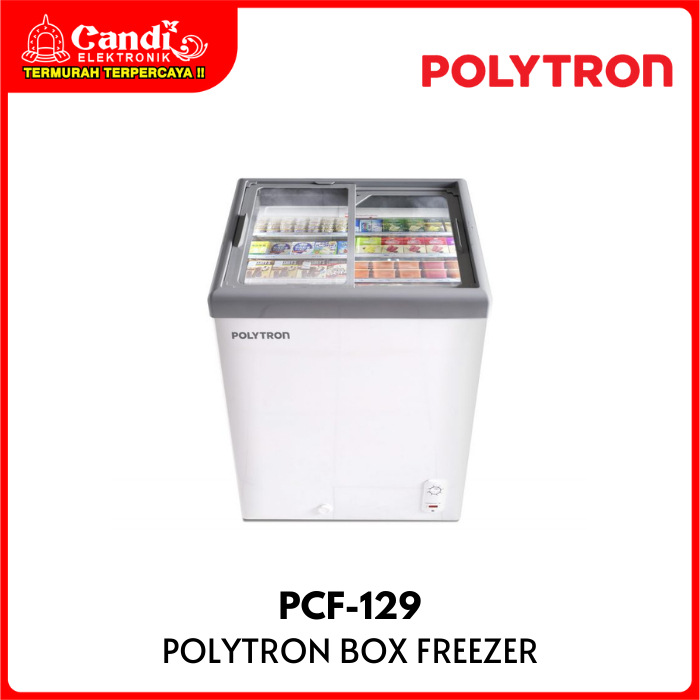 POLYTRON Chest Box Freezer Sliding Glass 100 Liter PCF-129