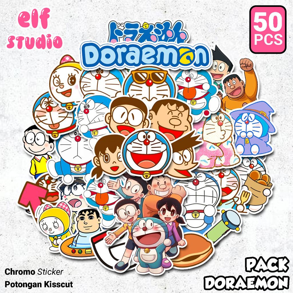 

50 PCS Stiker Doraemon Sticker Kartun Anak Pack Nobita Dorami Tempelan Laptop Case HP Buku Jurnal