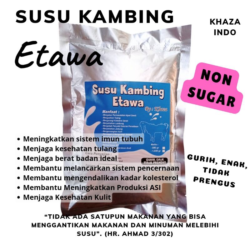 

Susu Kambing Etawa Bubuk Murni Non Sugar 500 Gr
