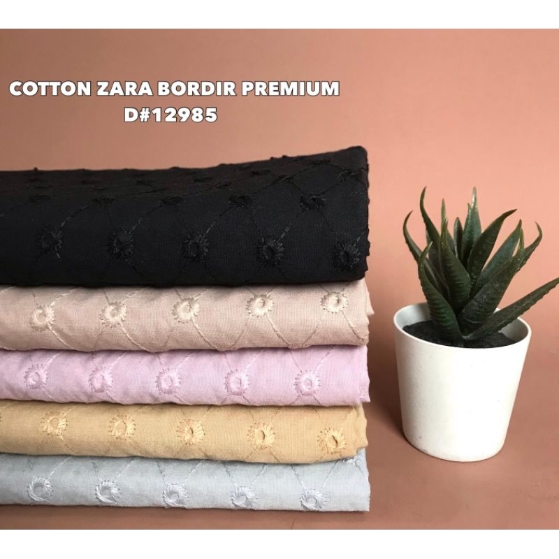 sut Arsytextile - 0.5 meter Kain Katun Bordir (Cotton Zara Bordir) D#12985 / Bahan Outer Kebaya