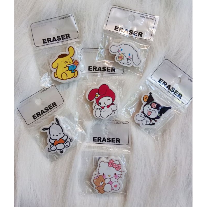 

Penghapus pensil karakter Sanrio Cinnamorol Kuromi Melody Hello Kitty Pompopurin Pochacco