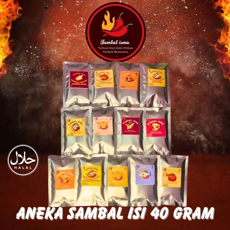 

SAMBAL SACHET JUMBO 40 gr SAMBEL CUMI AYAM TONGKOL TERI PARU IKAN ASIN UDANG SAMBEL SIAP SAJI