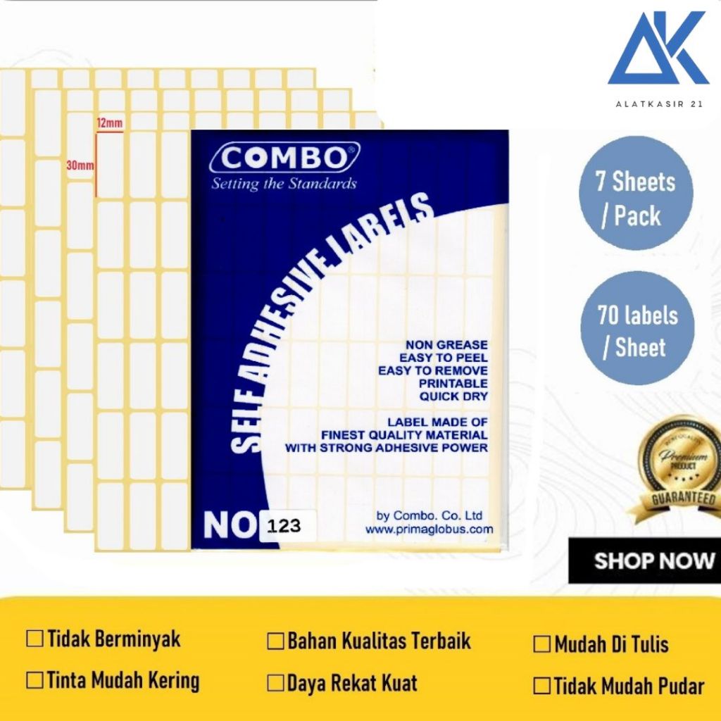 

Stiker Label 12x30mm / Self Adhesive Labels No 123 / Label Sticker