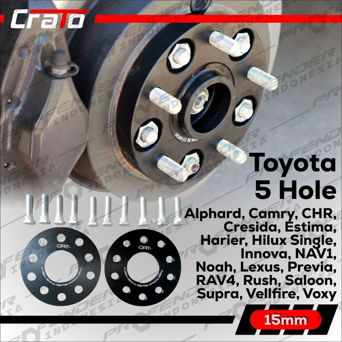 Wheel Adaptor Velg Spacer Aluminium - 5 Hole - Toyota - 5-114.3-60.1 5mm 10mm 15mm 20mm 25mm 30mm - 
