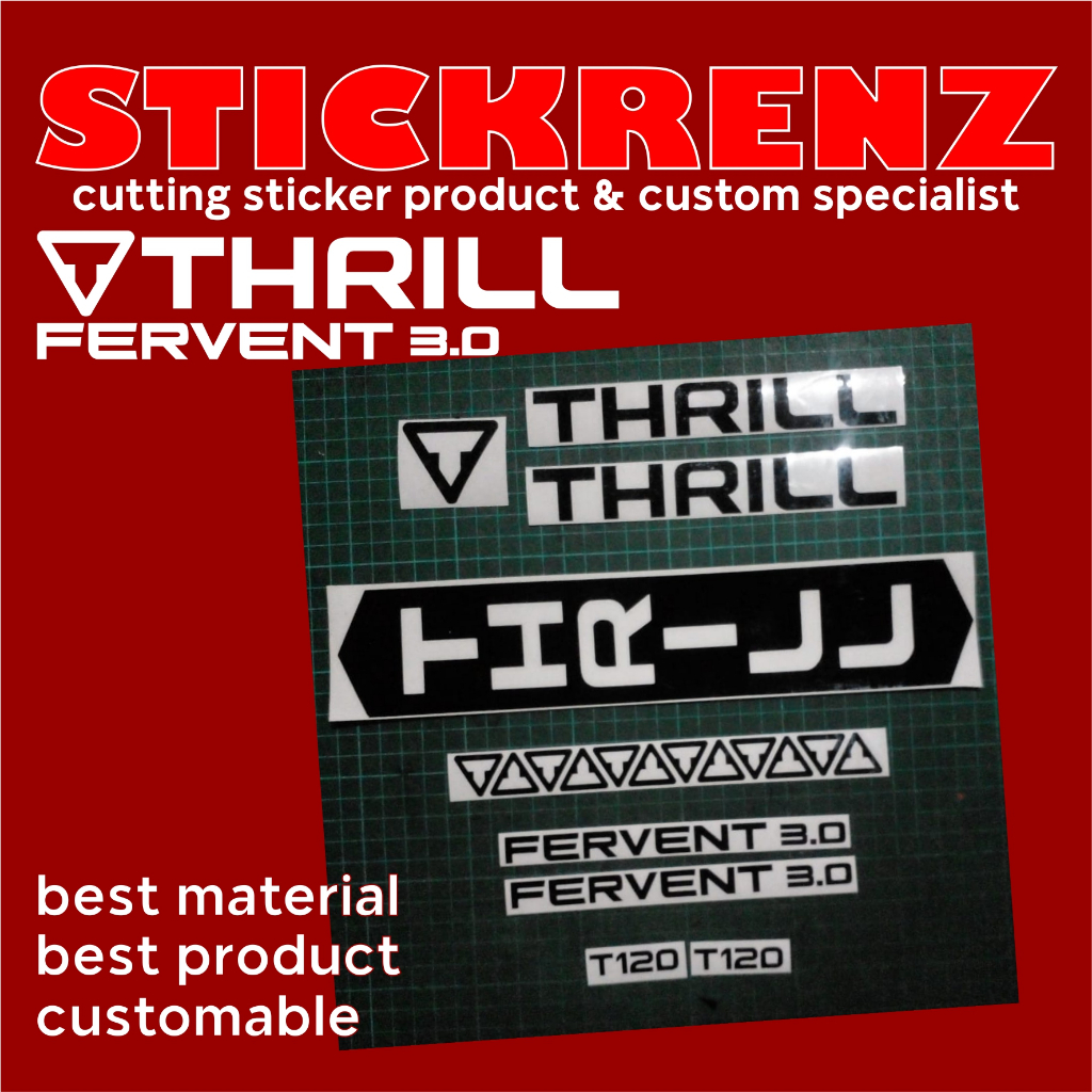 Cutting Sticker Stiker Frame Sepeda Roadbike, MTB, Thrill Fervent 3.0 Custom