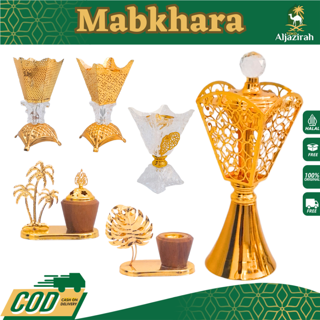Mabkhara Arab Set Tempat Bakar Dupa Mabkharah Bukhur Arab Logam Emas Antik