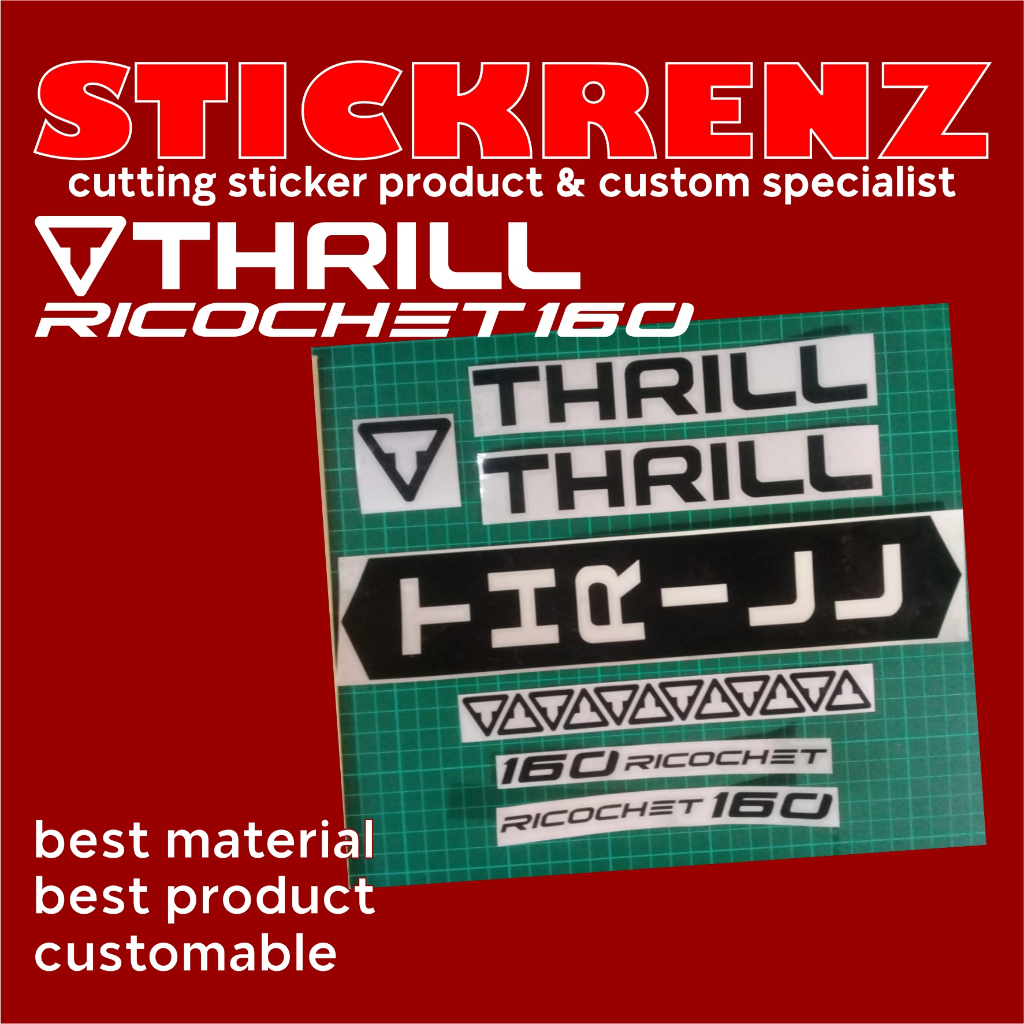 Cutting Sticker Stiker Frame Sepeda Roadbike, MTB, Thrill Ricochet 160 Custom